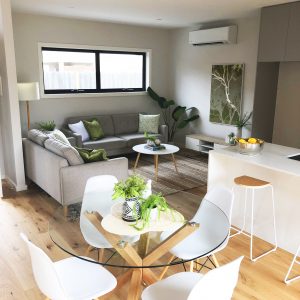 Open plan living room - Interior styling Melbourne - Leeder Interiors