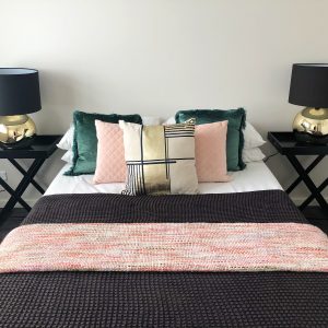 Pink and green bedroom - Melbourne Interior Stylist - Leeder Interiors