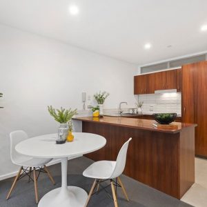 Apartment kitchen design - Melbourne Home Staging - Leeder Interiors