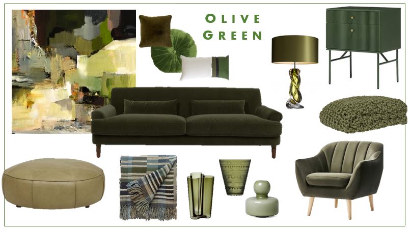 Olive Green colour trends - eclectic interior design - Leeder Interiors