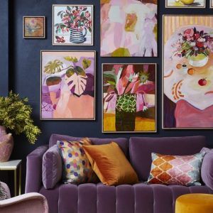 A moody yet colourful maximalist living room - Interior design Melbourne - Leeder Interiors