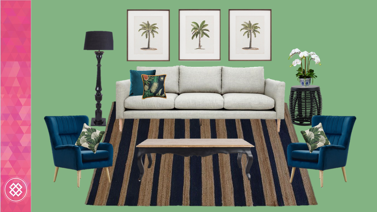 1 sofa styled 3 ways - Colourful Interior Design Melbourne